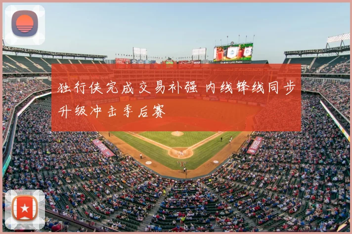 独行侠完成交易补强 内线锋线同步升级冲击季后赛